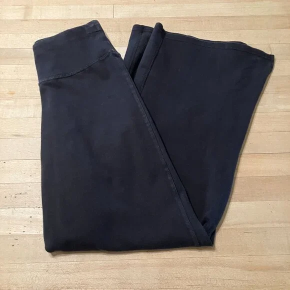 Pact Organic Womens Wide Leg Split Hem Pull On Knit Pants Size XS Black AN EXC - Picture 10 of 11